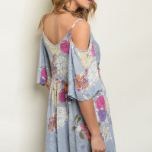 5🌟Reviews BLUE FLORAL DRESS - Picture 8 of 8